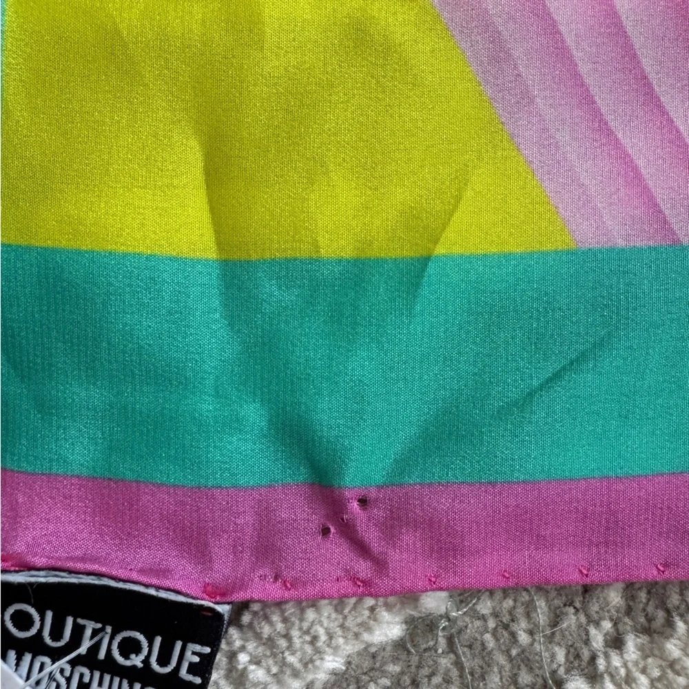 Moschino colorful cupcake silk scarf